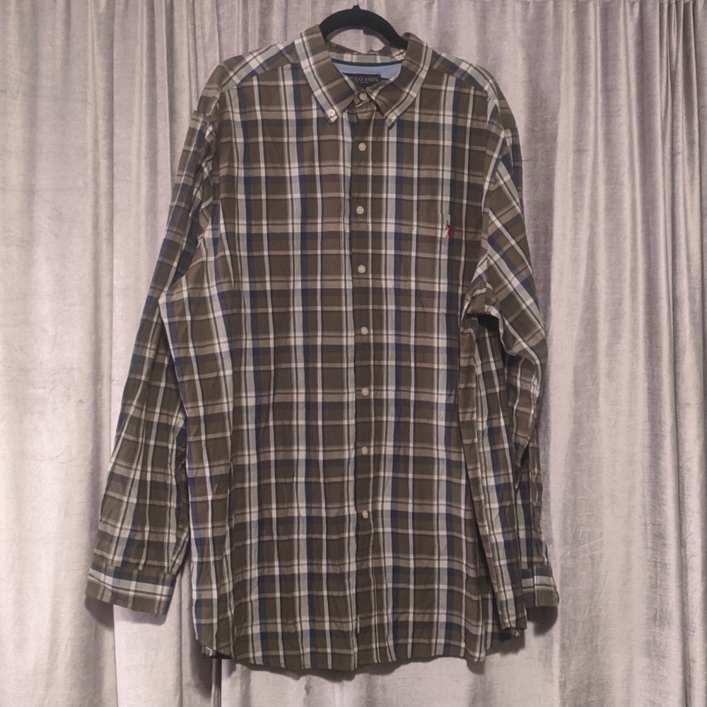 U.S. Polo Assn. 🏇 Green & Blue Plaid Shirt